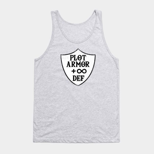 Plot Armor (for light-colored shirts) Tank Top by kruk